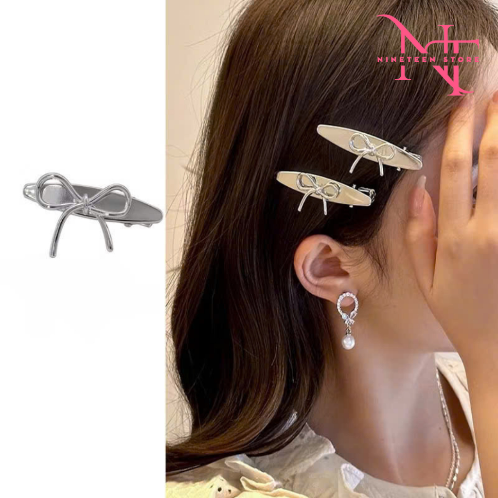 กิ๊บติดผมโบว์โลหะสไตล์ Y2k เกาหลีน่ารัก HM-X99 HM-BG99 (1 ชิ้น) 19STORE