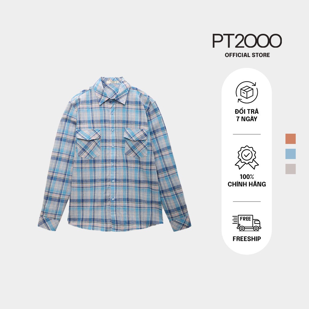 เสื้อเชิ้ตผู้ชาย PT2000 แขนยาว ผ้าคอตตอนเท่ๆ ทรง Regular (SMM-M91)