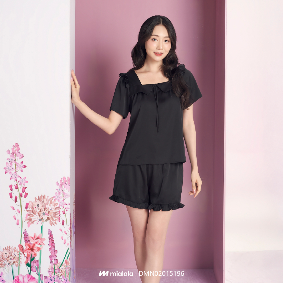 เมียลลา 5196 DMN ชุดบ้านไหมละตินนุ่มและเย็นพร้อมคอยูหรูหราและผู้หญิง02015196