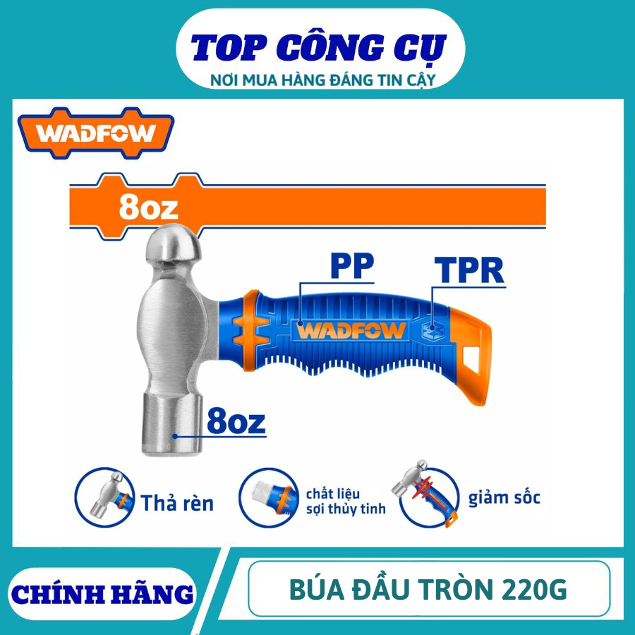 WADFOW TOOLS ค้อนหัวกลม 220g WHM53D8