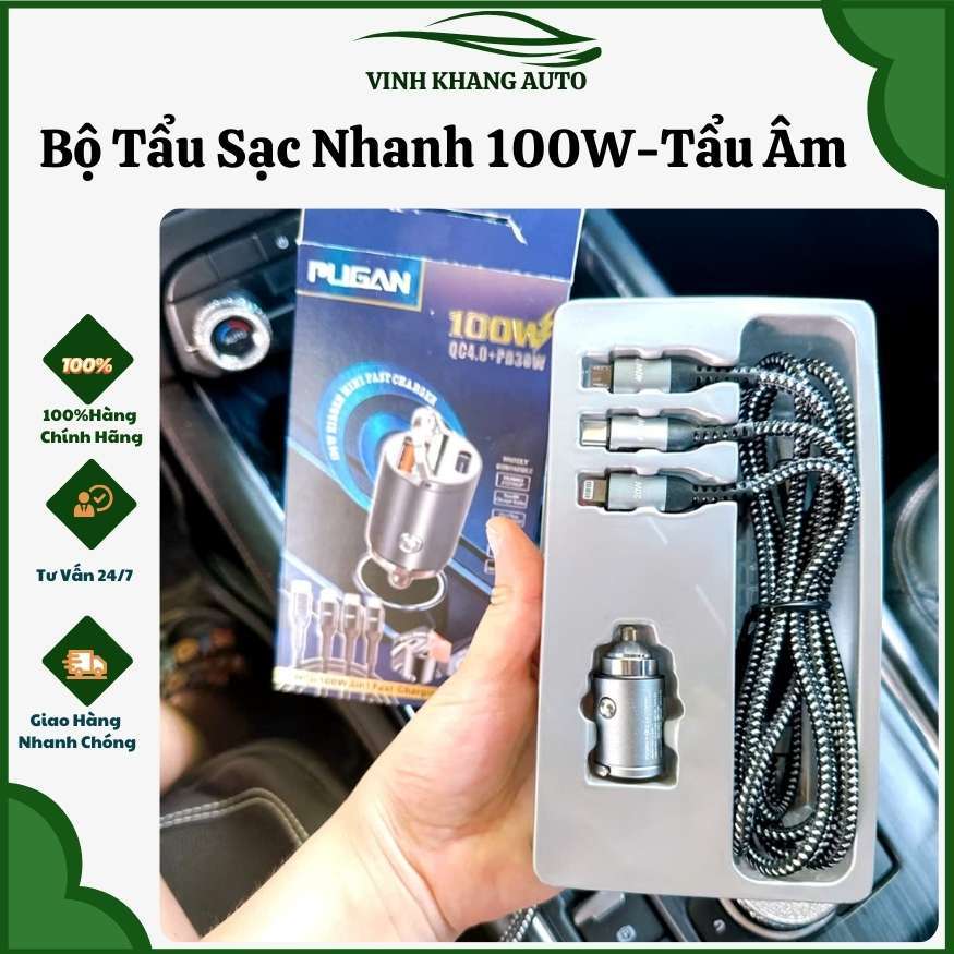 100W QC4.0 1 Type C Fast Charger Set พร้อมการออกแบบนวนิยายเปลือกโลหะผสมสังกะสีสําหรับการกระจายความร้