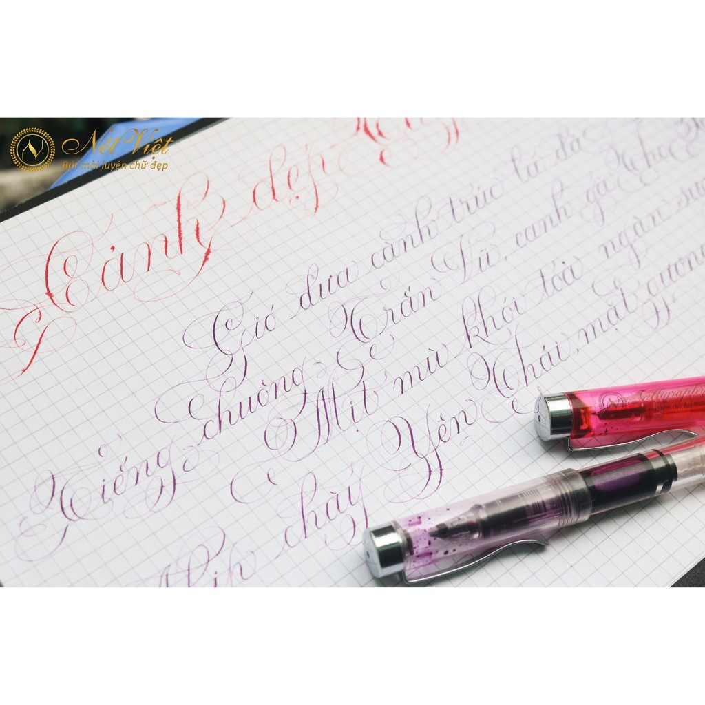 Net Viet 079 ปากกาใบไม้ไผ่หนา - การเตรียมการทดสอบการเขียนด้วยลายมือที่สวยงาม - สินค้าของแท้ - รูปที่ 4