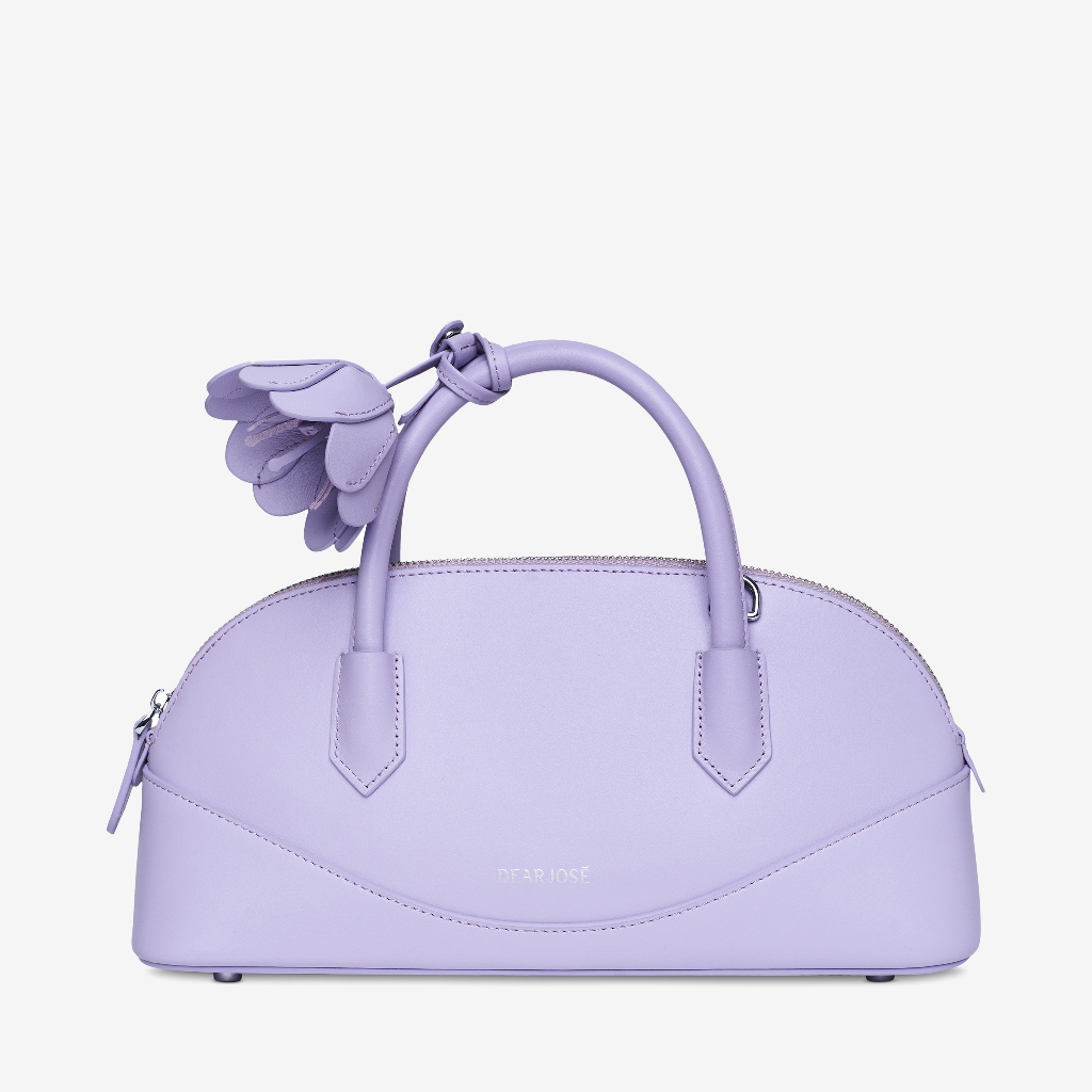 Dear José – กระเป๋าถือหนังวัวลายดอกไม้ Persephone สีม่วงอ่อน – โปรปัง