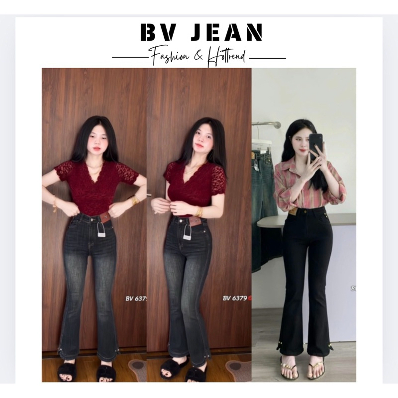 BV JEAN กางเกงยีนส์ขาบานธรรมดาเอวสูง CODE 6379-6380
