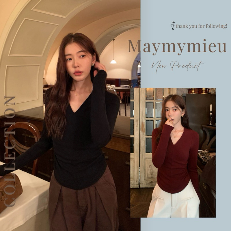 เสื้อสเวตเตอร์คอวีสุดน่ารักจาก PUSUMERE D42