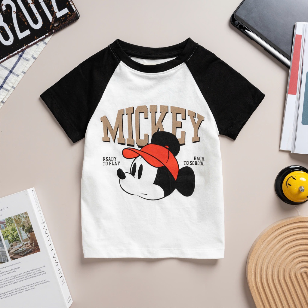 Zเสื้อยืดคอกลมพิมพ์ลายน่ารักสําหรับเด็กทารกผ้าฝ้ายนุ่มเย็นยืด 5 สี ทัตสึ222