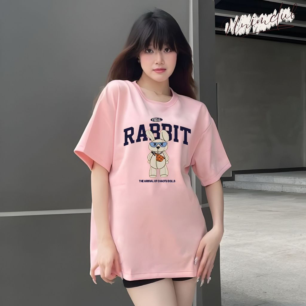 [250 GSM FABRIC] RABBIT เสื้อยืด Unisex Loose Form ผ้าคอตตอน 100% น้ําหนัก 250 Gsm - AP213
