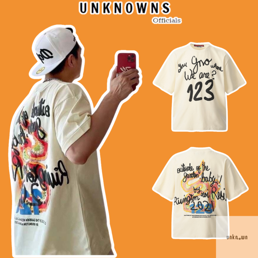 [คุณภาพสูง] - RRR123label Rainbow Snake Print Retro Drop tee, Premium unisex R123 เสื้อยืด