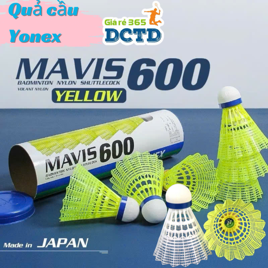 ลูกแบดมินตันพลาสติก Yonex Mavis 600 ของแท้ - ผลิตในญี่ปุ่น กันลม เหมาะสําหรับฝึกซ้อมและการแข่งขัน