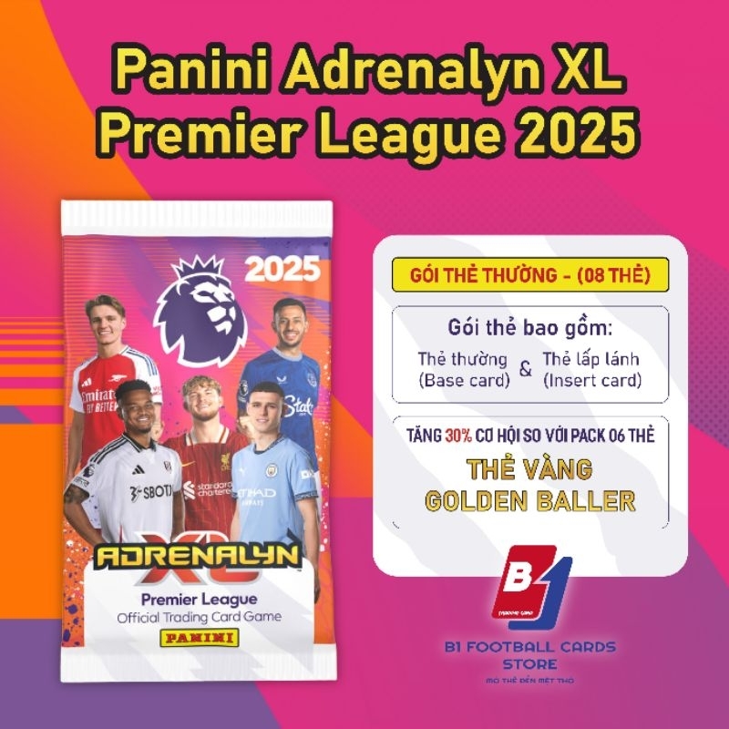 แพ็คเกจการ์ดเดี่ยว / แพ็ค (8 ใบ) - Panini Adrenalyn XL Premier League 2025 - Premier League 2025 - ก