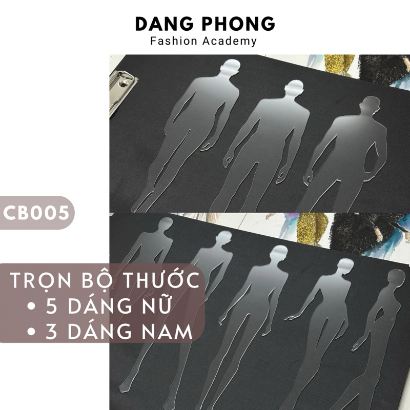 FULL SET OF FASHIONABLE DRAWING RULES - 8 แบบ สะดวกและรวดเร็ว (5 WOMENS SHAPES + 3 MENS SHAPES) | ซี