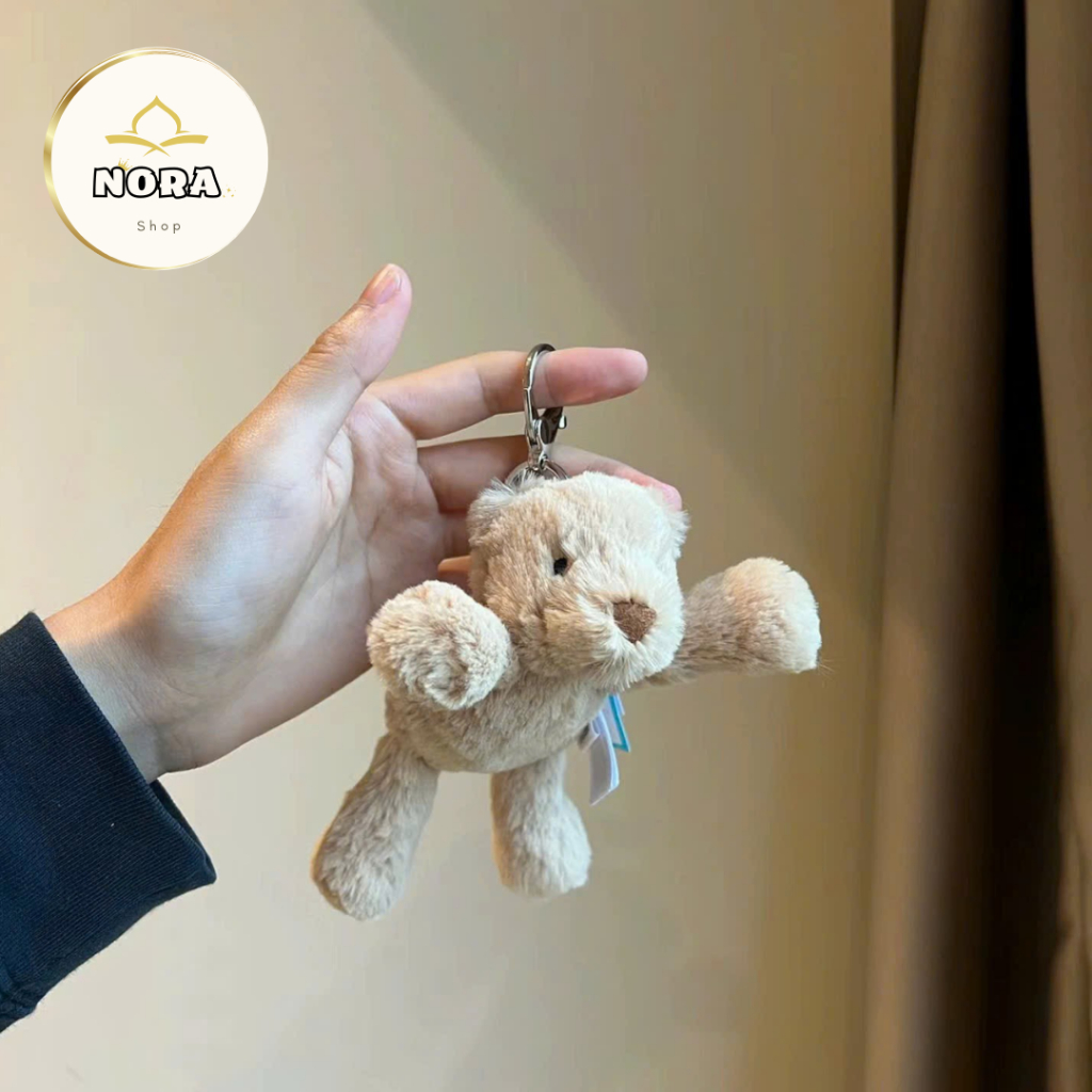 (Excess) JELLYCAT Smudge Bear Bag Charm - JELLYCAT Cute Lying Bear Keychain Full Tag Free Dustbag