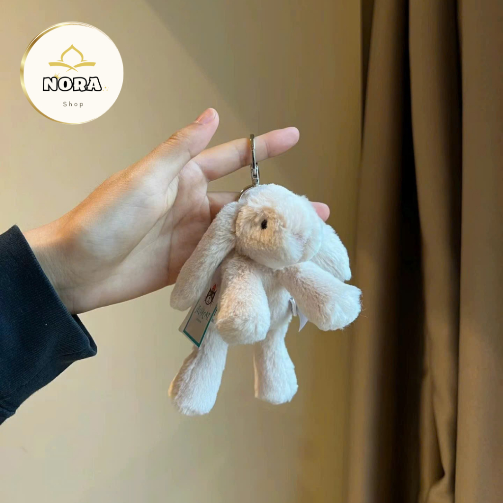 (Excess) JELLYCAT Smudge Rabbit Bag Charm - JELLYCAT Cute Lying Rabbit Keychain Full Tag Free Dustba