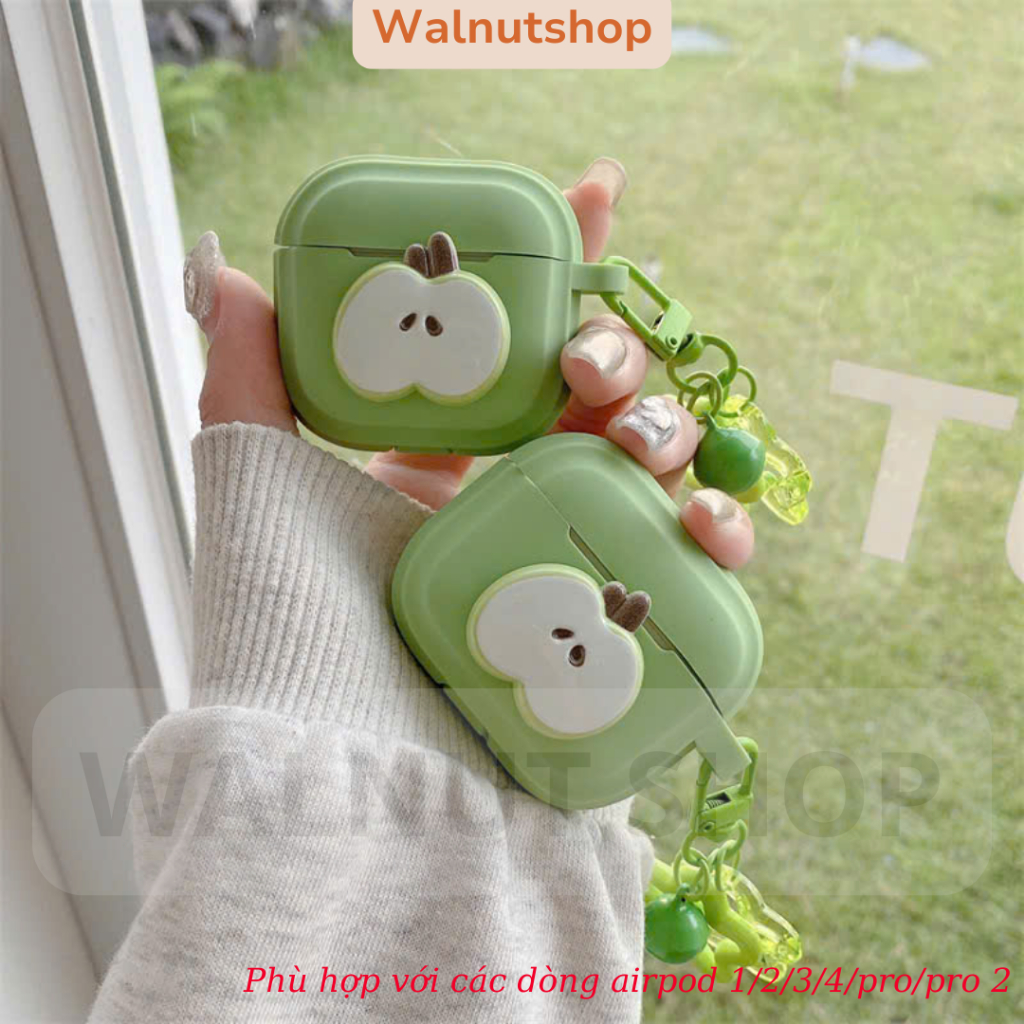 เคส Apple รหัสเต็ม airpod 1/2/3/4pro/pro 2/pro 3 || เคส airpod ซิลิโคนนิ่ม - รูปทรงแอปเปิ้ลน่ารัก - 