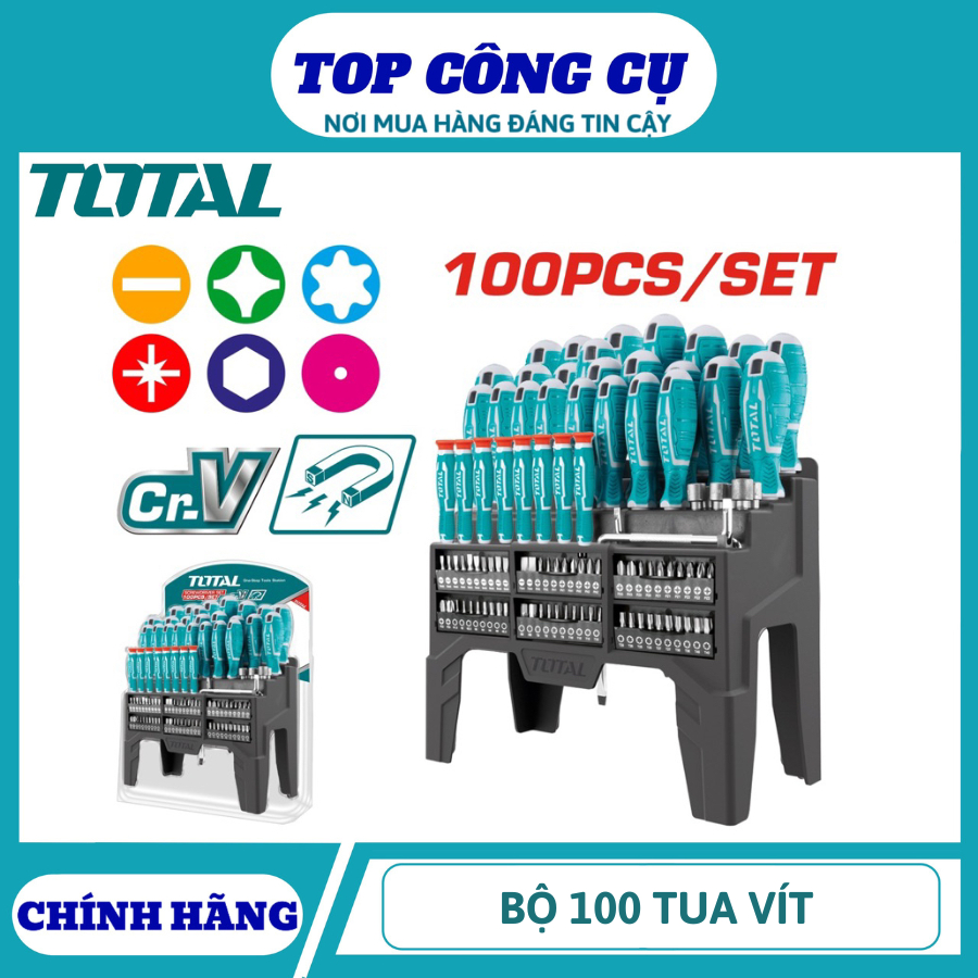 TOTAL TOTAL TOTALS ชุดไขควง THT 100 ชิ้น2506100