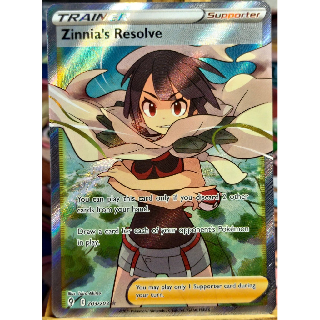 [KW2 Pokemon] [EN] การ์ด Resolve ของ Zinnia - 203/203 - Full Art Ultra Rare