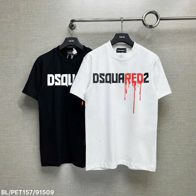 DSQ เสื้อยืดฮิตใหม่ ผ้าคอตตอน 100% ป้ายเต็ม mac