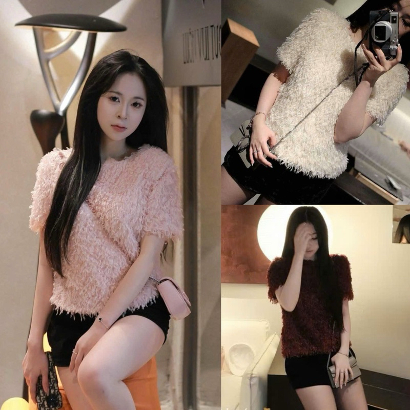 [A0.175] QC Feather Coat พู่รอบคอโครเชต์ 2 ชั้น 4 สีสุดหรู