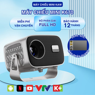 Máy chiếu mini K670, Siêu nét 4K, Chính Hãng, Kết nối wifi, bluetooth, điện thoại, máy tính - Bh12T.
