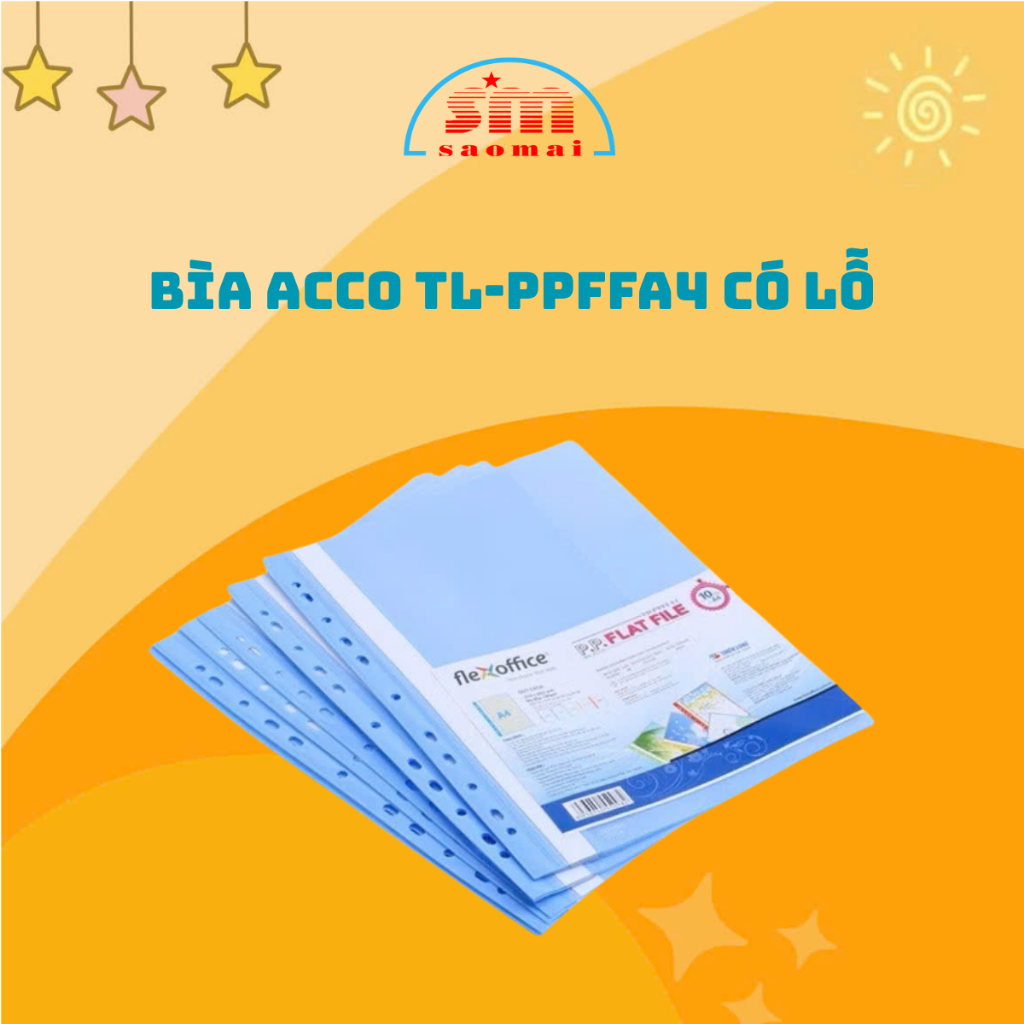Acom A4 Thien Long Flexoffice Cover FO-PPFFA4 Hole Type/ จํานวนมาก 10 ฝาครอบ Acco