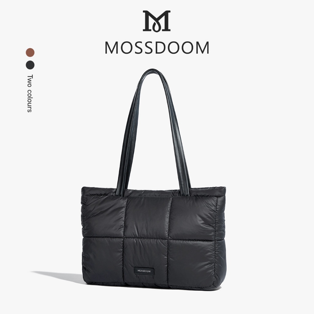 Mossdoom Luffie Bag Simple Design Solid Color Plaid Fashion Soft Shoulder Bag