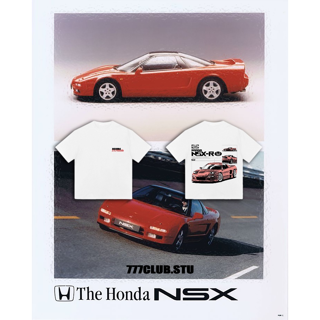 HONDA NSX-R 777Club.studio เสื้อยืดโอเวอร์ไซส์พื้นฐาน ผ้าฝ้าย 2 ทิศทาง 250gsm