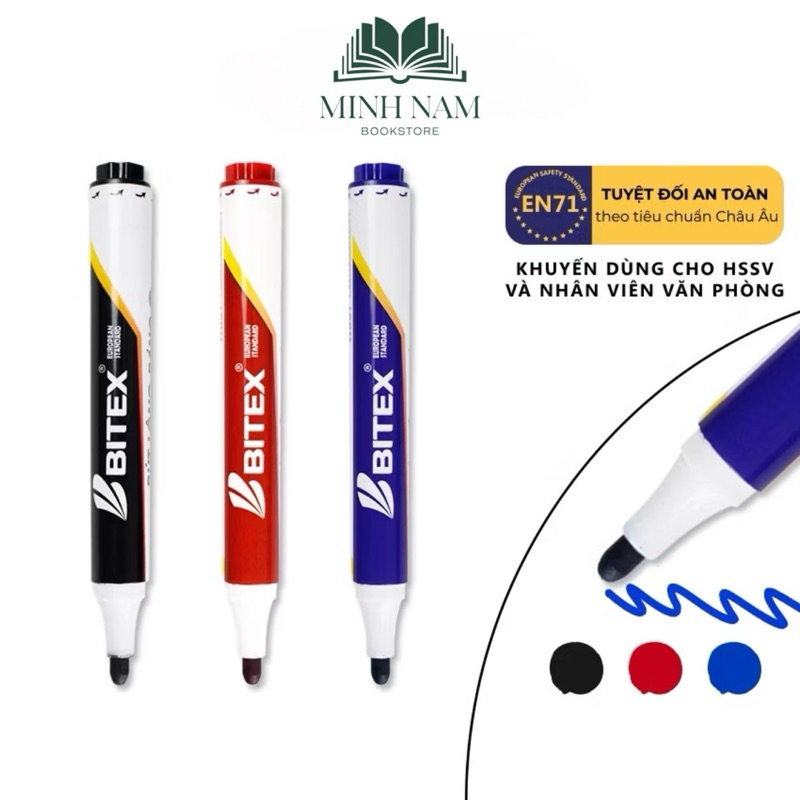 กล่อง10เครื่องหมายไวท์บอร์ด กัด WB01 พร้อมหมึก3สี สีน้ําเงิน/ดํา/แดงปลายเรียบ ปลอดภัยต่อสุขภาพ