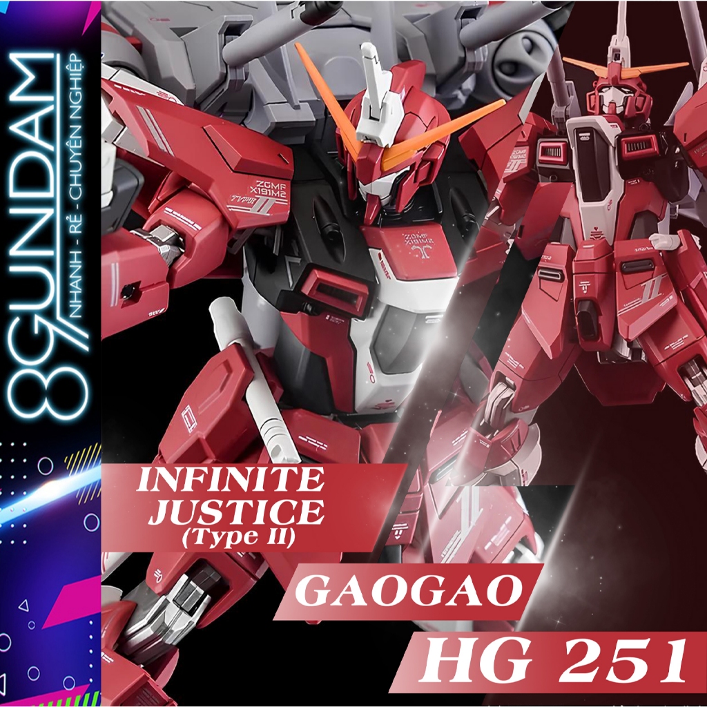 HG 251 Infinite Justice Type II Fighter Assembly Model (พร้อมฐาน + รูปลอกน้ํา)