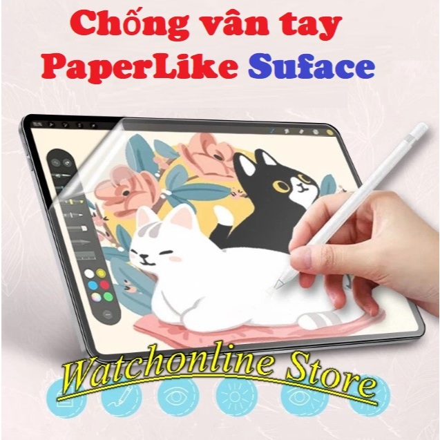 PaperLike ตัวป้องกันหน้าจอป้องกันลายนิ้วมือ Suface Go 1/2/3 10.5 Suface Pro 4/5/6/7 12.3 Suface Pro 