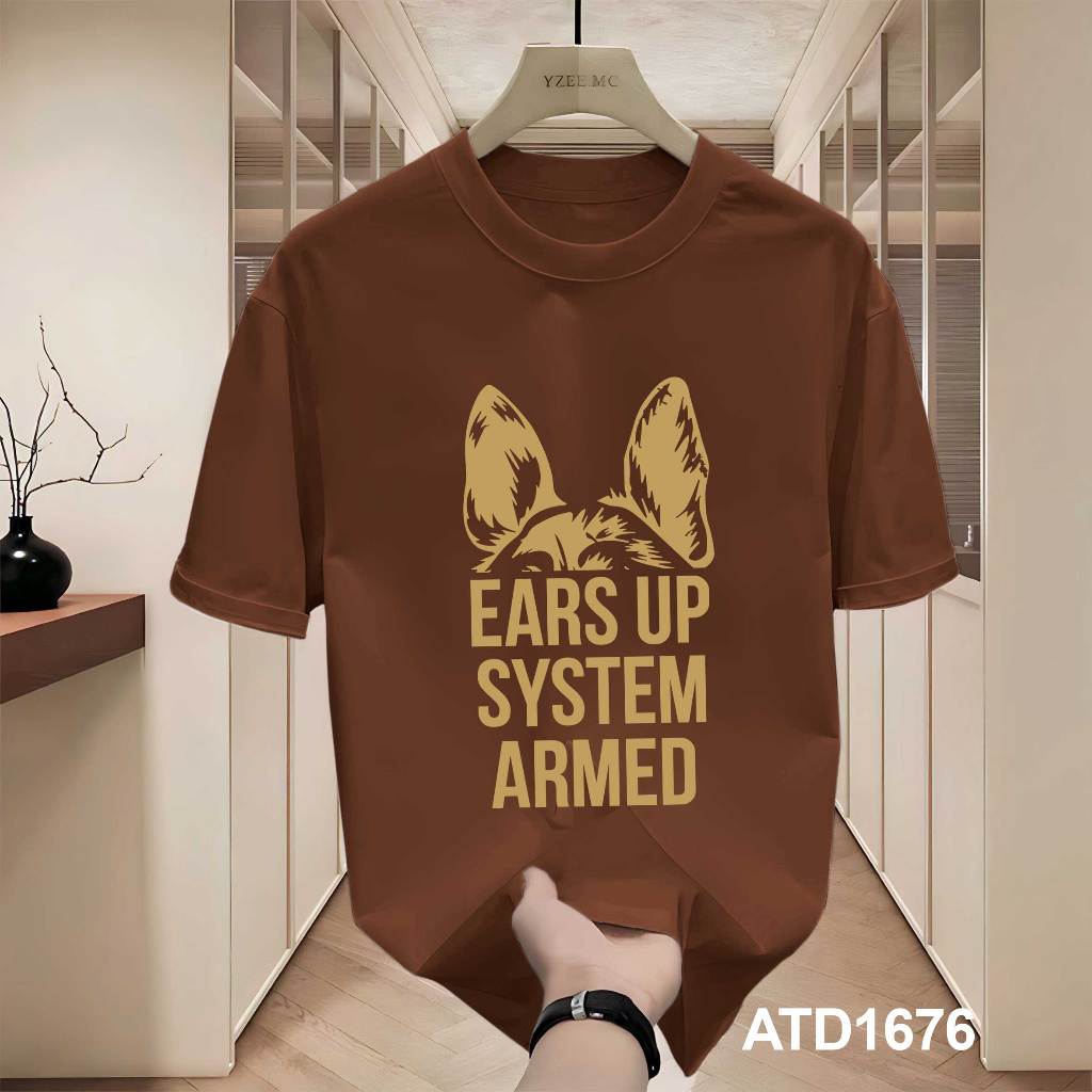 เสื้อยืดผู้ชายแบรนด์ท้องถิ่นคอกลมกว้าง ผ้าคอตตอนเท่ๆ ATD1676 Miucho Iconic พิมพ์ลายผสม