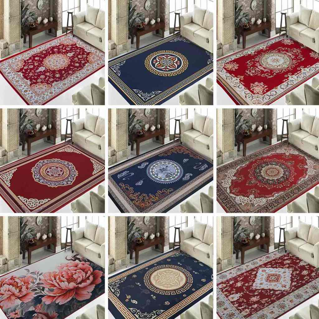 [H] พรมเคลือบห้องนั่งเล่น VAN คุณภาพสูง ผิวเรียบ ลายรอยัล ขนาด 1m6*2m3