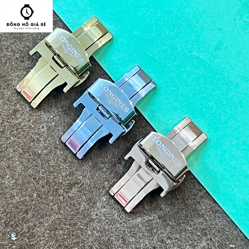 FREE TOOLS TO REPLACE Butterfly Buckles สายหนัง ไซส์ผู้ชายและผู้หญิง สลักด้วย LONGINES