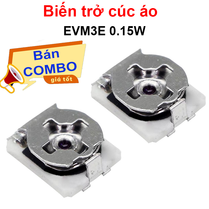 [Great price Combo] (2 ชิ้น) ทริมเมอร์ rheostat แบบหมุน EVM3E พร้อมพิน SMD 0.15W