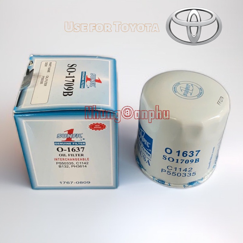 กรองน้ํามันเครื่อง กรองน้ํามันเครื่อง สําหรับ Toyota Innova, Fortuner, Hilux O-1637 ที่ใช้ร่วมกันด้ว