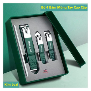 Bộ Dụng Cụ Bấm Móng Tay 4 món Bộ Cắt, Bấm Dũa Móng Tay Sét Dụng Cụ Làm Móng Cao Cấp