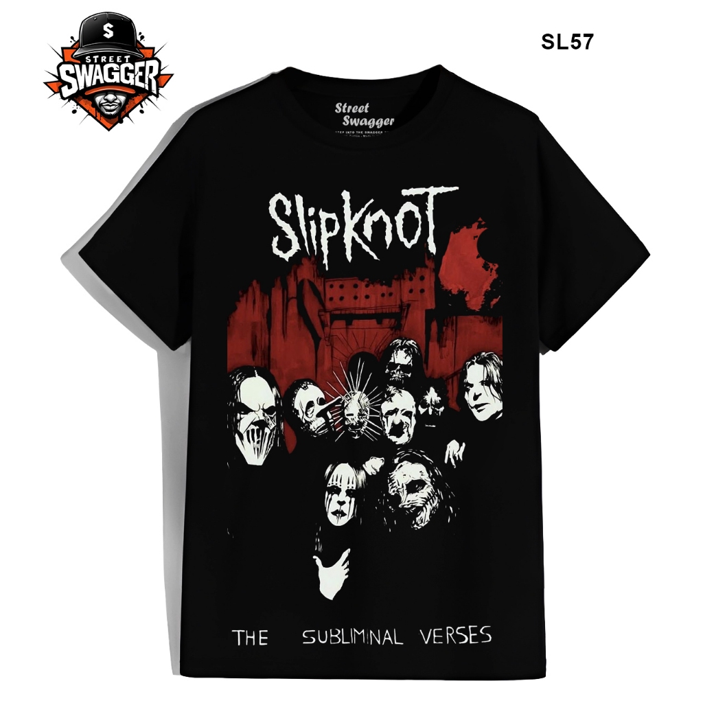 Street Swagger Brand Collection เสื้อยืด Slipknot Band เสื้อยืด hot Rock เสื้อยืด Unisex SL57
