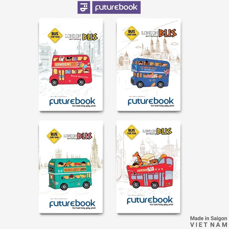 ฟิวเจอร์บุ๊ค สมุดนักเรียนแนวนอน Teen Bus - 200 หน้า (17.5 x 25.5 ซม.)