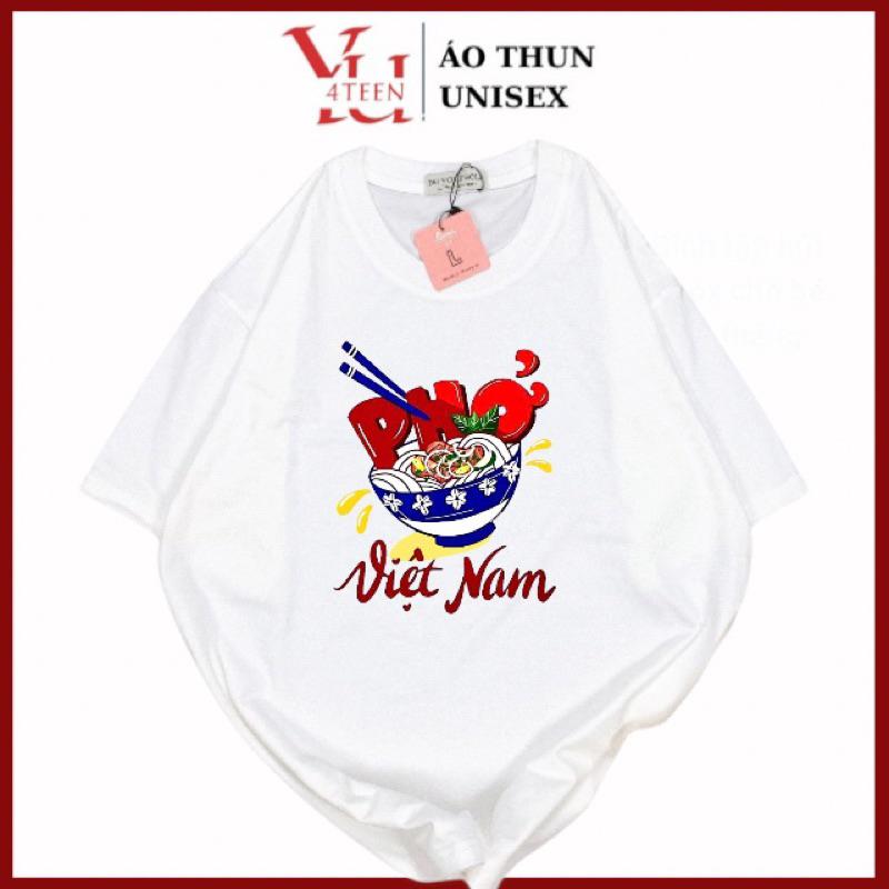 เสื้อยืด UNISEX ผู้ชายและผู้หญิงพิมพ์ลายรูปลอก PHO FOOD VIETNAM FOOD team tour travel (ML-XL-XXL BIG