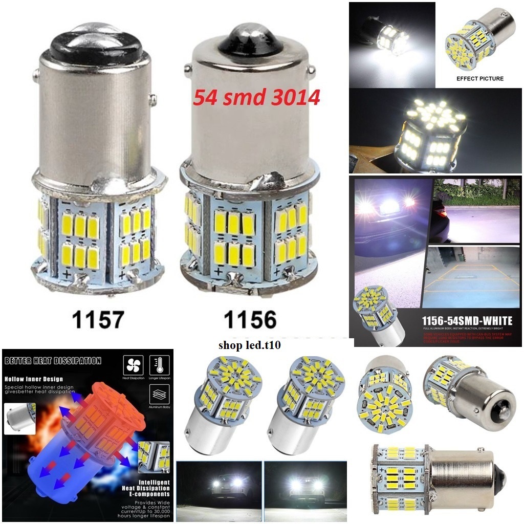 (1156/1157-54smd-3014) 1 หลอด 1156 / 1157 ไฟเบรครถยนต์ นํา 1156 ไฟท้ายมอเตอร์ไซค์ 1157