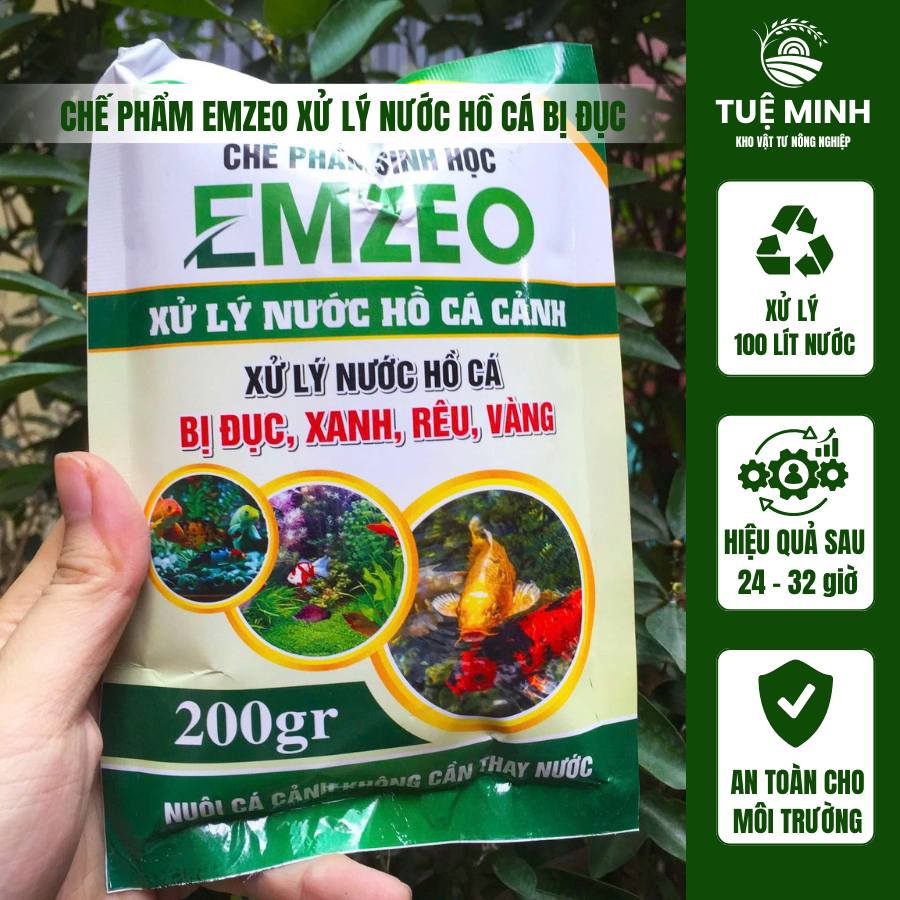Emzeo เตรียมความพร้อมรักษา Cloudy, Green, Moss, Yellow Aquarium Water (emzeo) 200g Pack for Aquarium