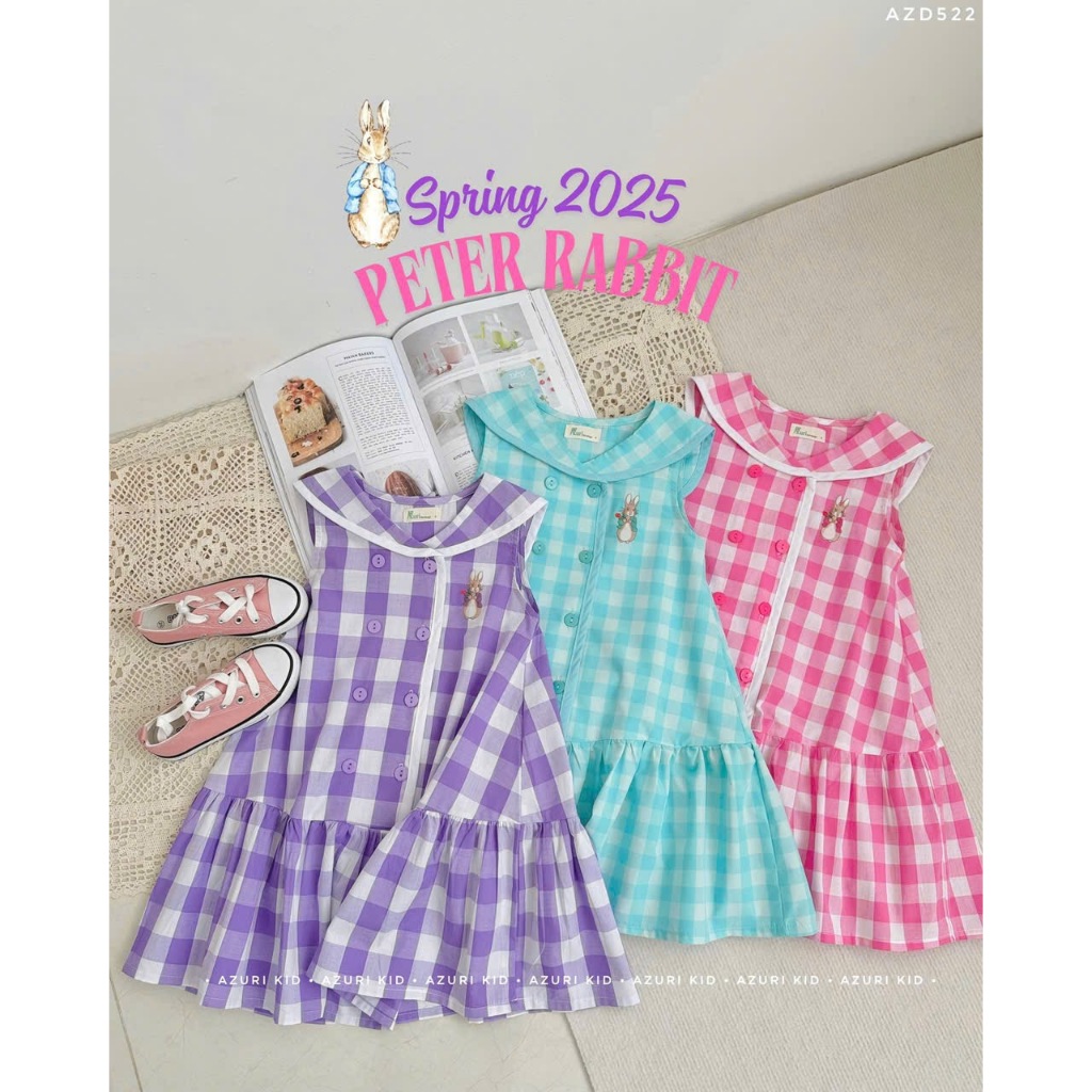 สไตล์เด็ก - Peter Rabbit กะลาสีปกชุดเด็กผู้หญิง AZD522 12-38,40 กก. 3 สี