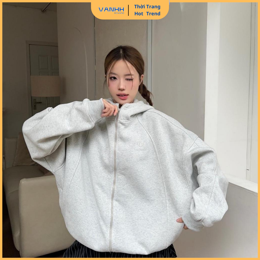 เสื้อแจ็คเก็ตมีฮู้ดซิป Unisex แบบกว้าง ผ้าสักหลาดคุณภาพสูง ปัก CATTEE hottrend TP SHOP