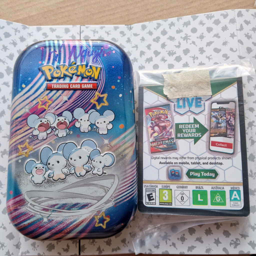 Empty Scarlet และ Violet Mini Tin poke Maushold ชุดสุ่ม 20 ใบ pokemon ทั่วไป US D41 9-9