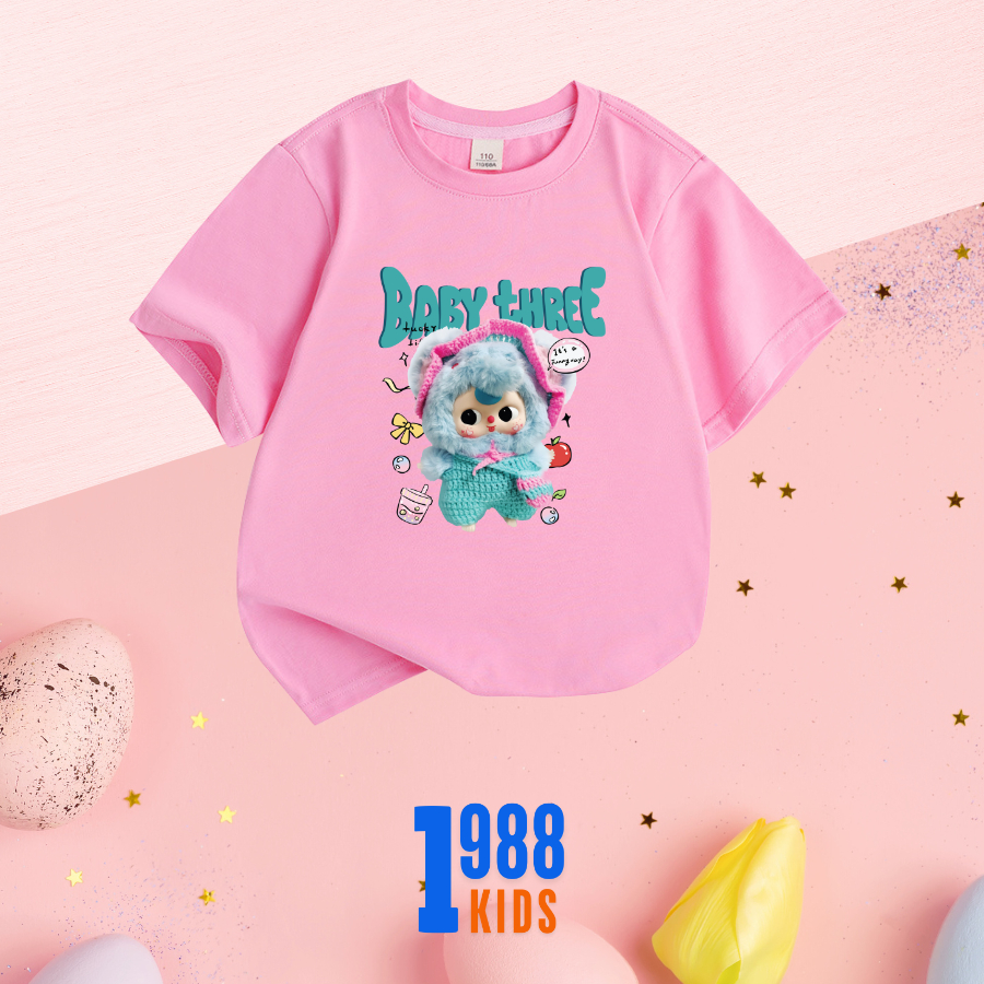 เสื้อยืด Baby Three รหัส BB11 สําหรับเด็กผู้หญิง - ไซส์ตั้งแต่ 15-40kg. เสื้อยืดเด็กผ้าคอตตอนสุดเท่