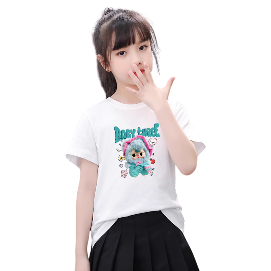 เสื้อยืด Baby Three รหัส BB11 สําหรับเด็กผู้หญิง - ไซส์ตั้งแต่ 15-40kg. เสื้อยืดเด็กผ้าคอตตอนสุดเท่