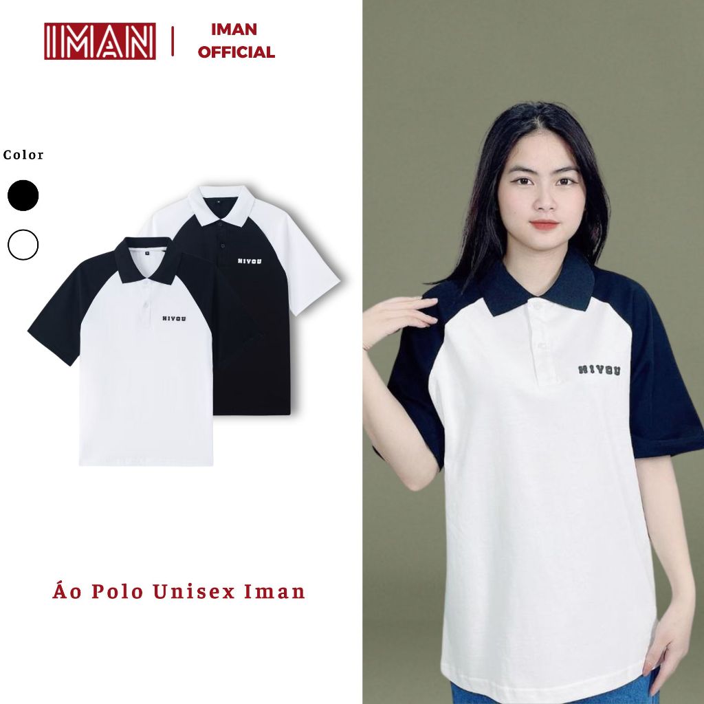 IMAN APL05 เสื้อโปโล เสื้อโปโลแฟชั่น Unisex พร้อมคอปกเปิดลงและเสื้อแขนสั้นสําหรับผู้หญิง