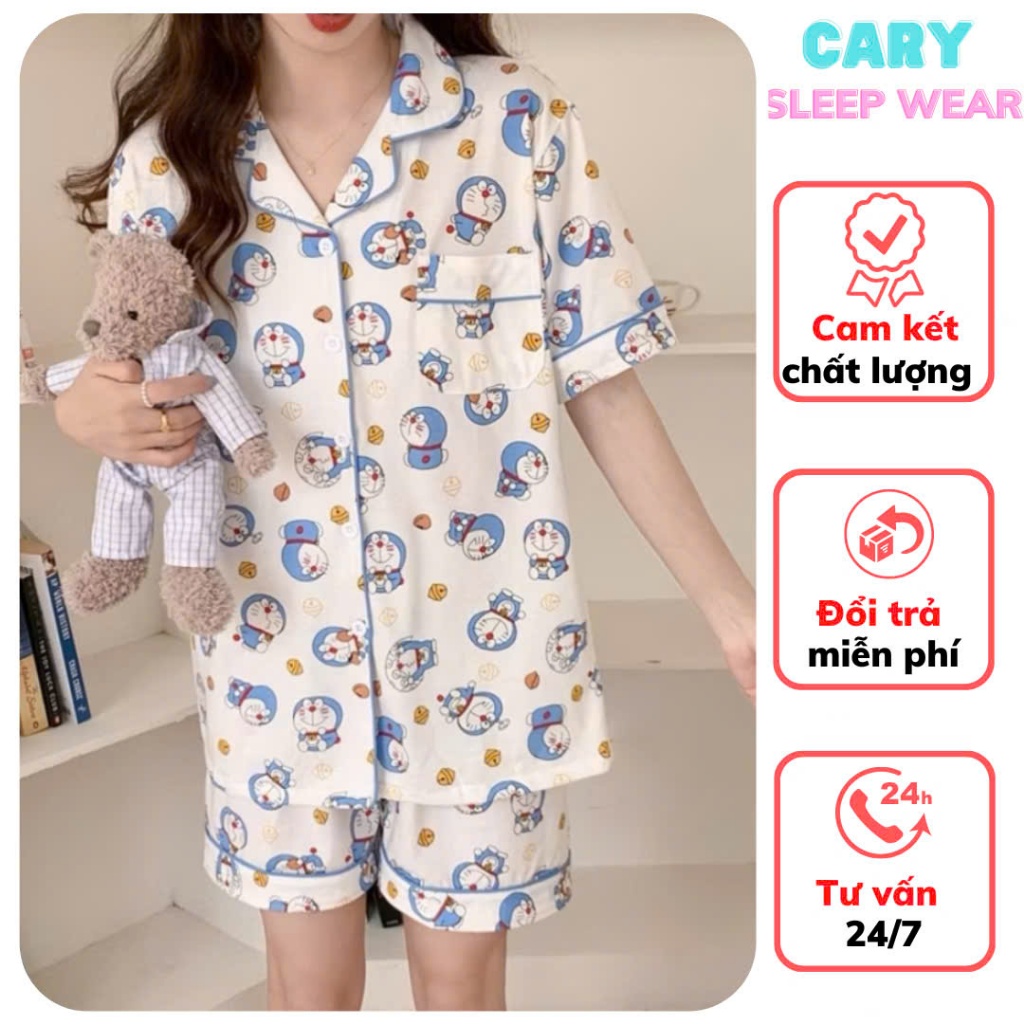 CARY ชุดนอนการ์ตูนโดราเอมอนและคาปิบาระน่ารัก