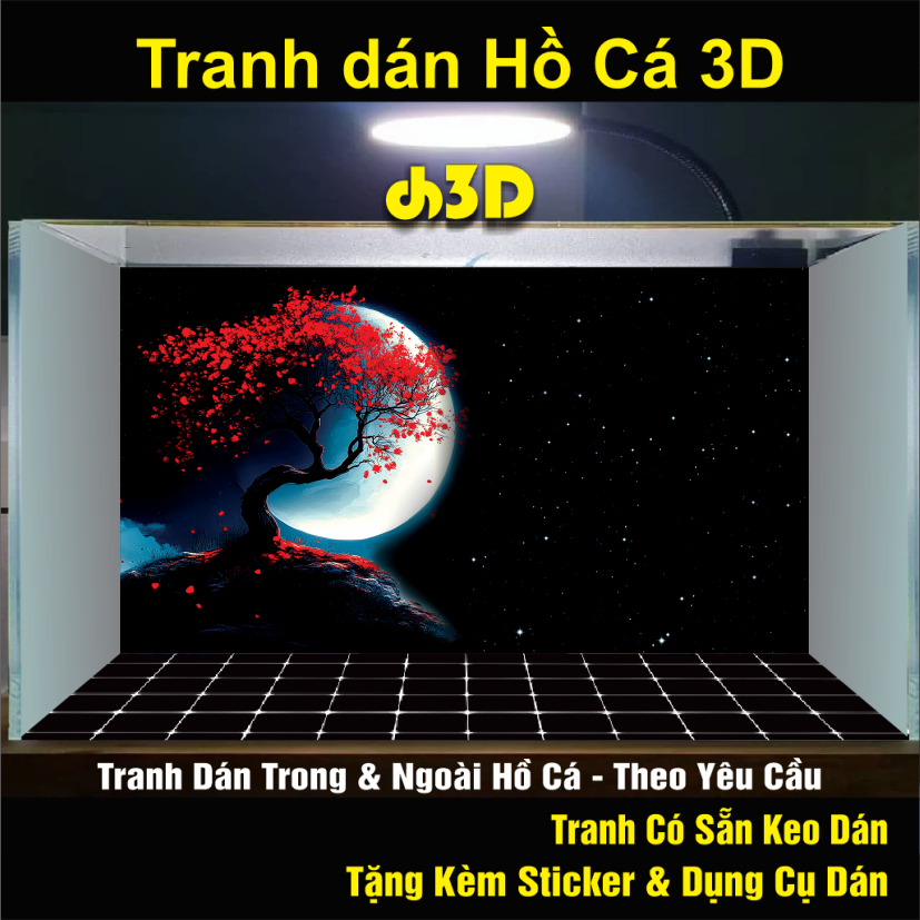 รูปลอกตู้ปลา 3D สวยงาม วอลเปเปอร์ตู้ปลา สติ๊กเกอร์ตู้ปลา - Glue_MT 333