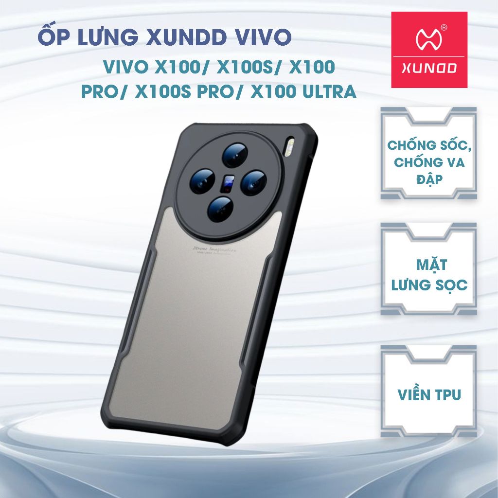 XUNDD เคส Vivo X100/ X100s/ X100 Pro/ X100s Pro/ X100 Ultra - ขอบ TPU กันกระแทก