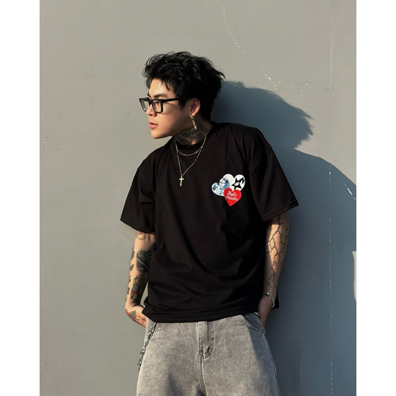 LOVE STAR เสื้อยืด Boxy สําหรับผู้ชายพิมพ์ลาย FAFIC STUDIO ผ้าฝ้ายสําหรับผู้หญิง Unisex Localbrand